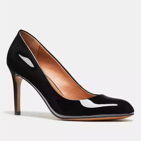 Coach Almond-toe Black Patent Leather Pumps, 6.5M - Picture 9 of 16